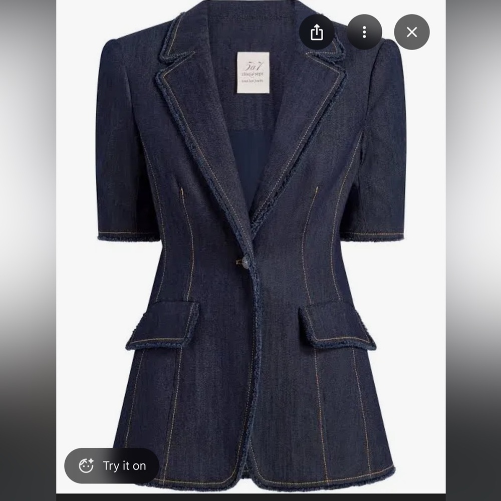 NWT: Cinq A Sept Navy Denim Blazer - current season!